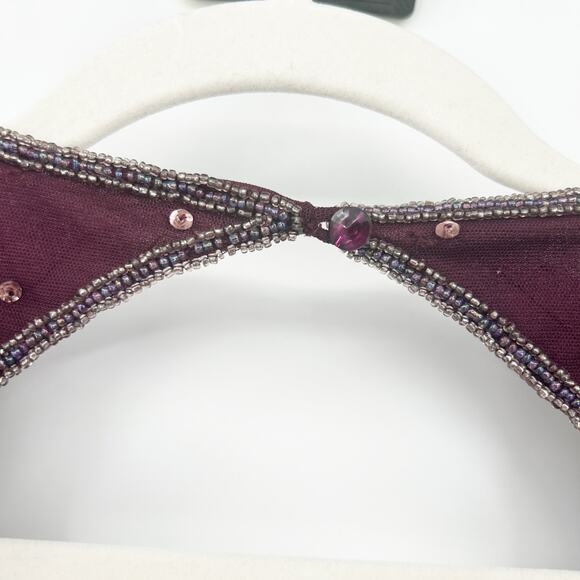 NEW Miss Selfridge Womens Party Evening Beaded Sequin Mini Dress Size 4 Purple‎ - Picture 9 of 11